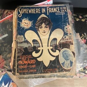 Lot of Unsorted Antique Piano Music Sheets WWI 1910s 1920s 1930s